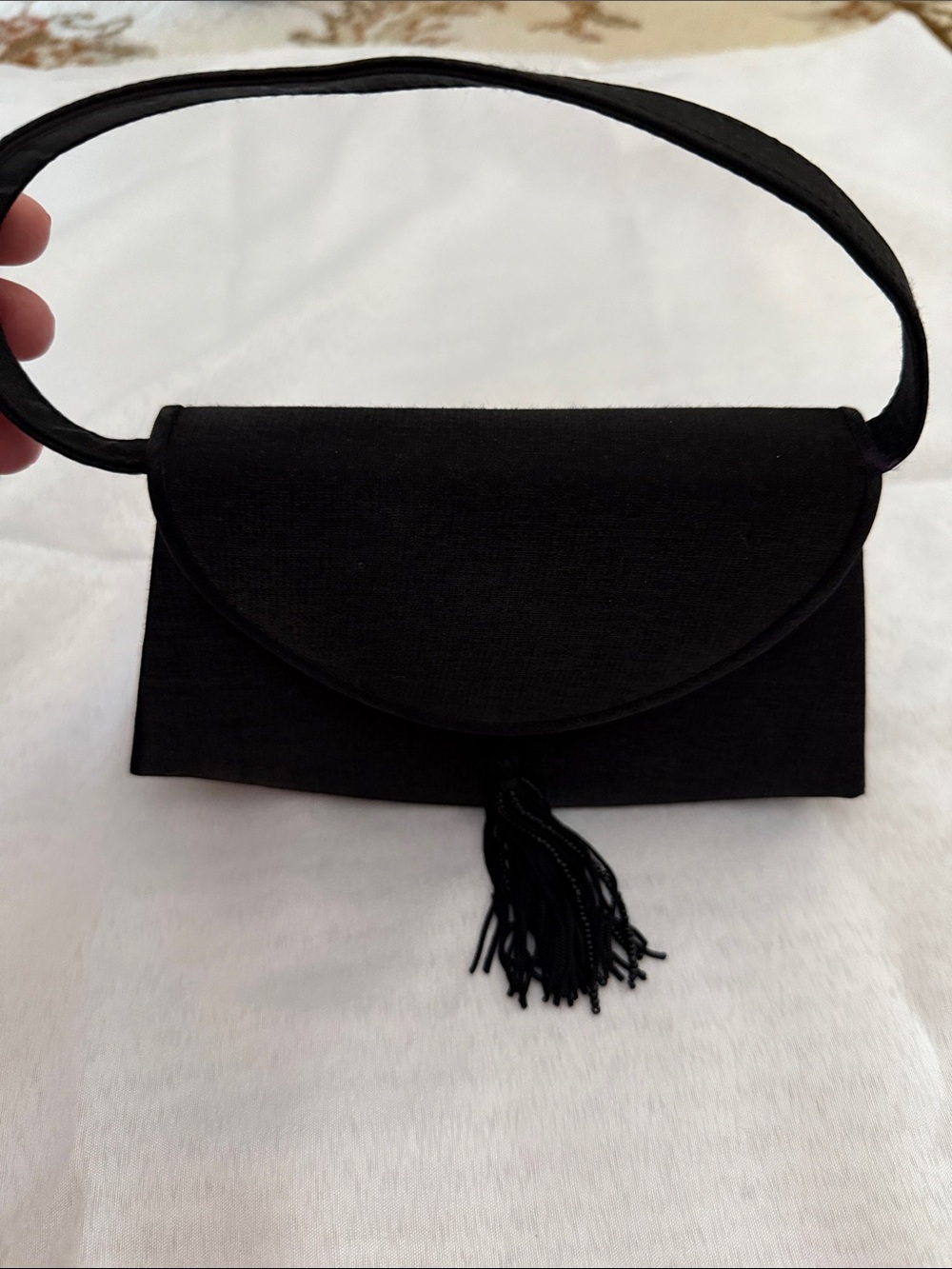Classic Black Evening Tassel Shoulder Bag